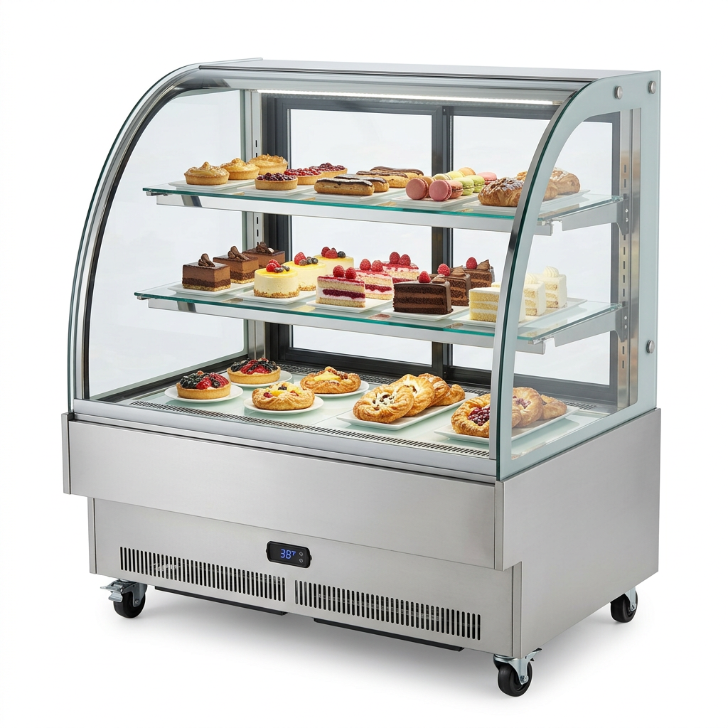 Vitrina refrigerada para pastelería, imagen de muestra generada con IA